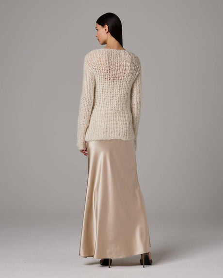 Open Mesh Boatneck Sweater - Sumiye Co