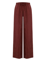 Lucid Flow Tie Pants - Burgundy - Sumiye Co