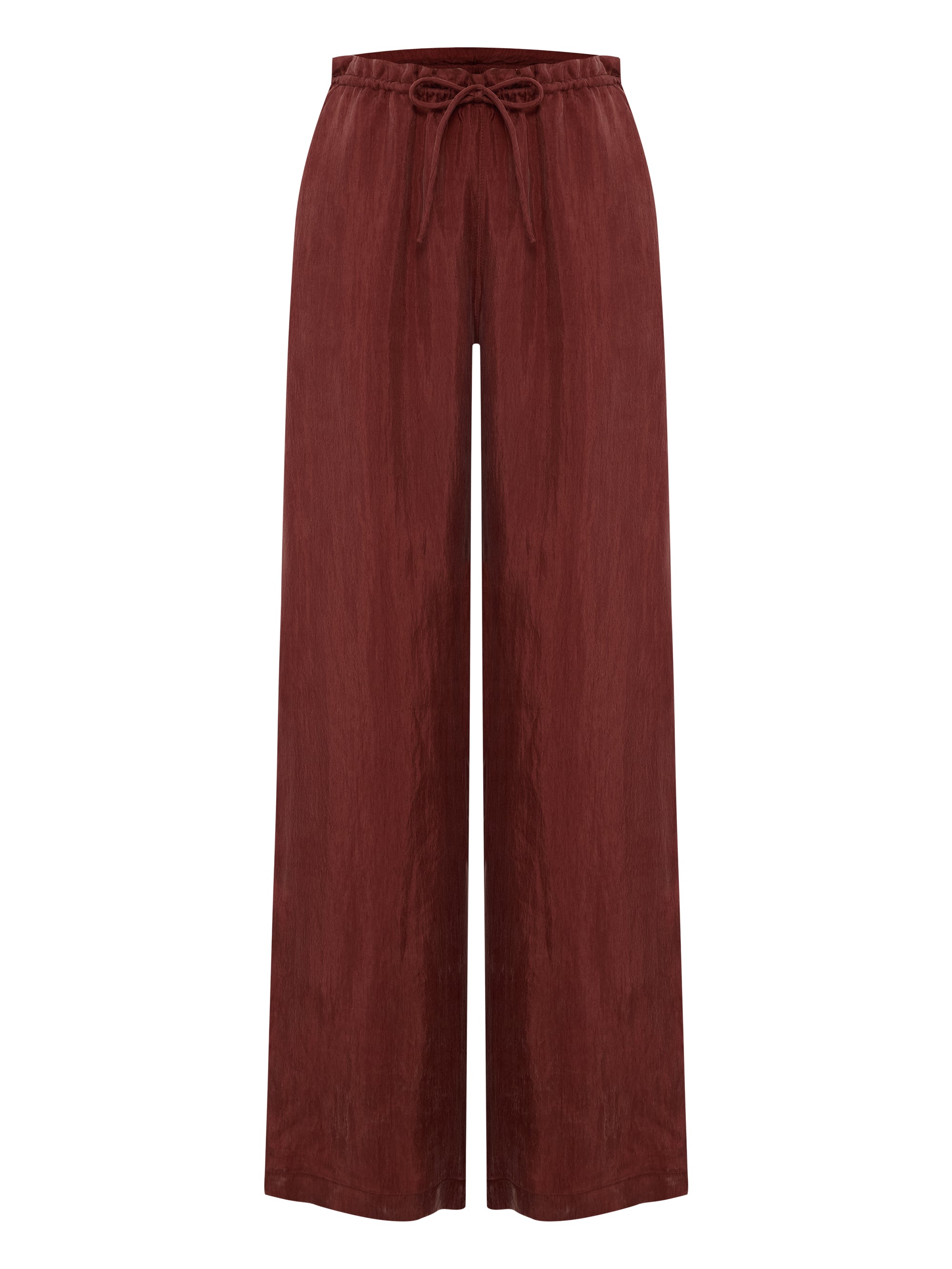 Lucid Flow Tie Pants - Burgundy - Sumiye Co