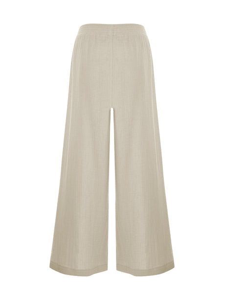 Aura Palazzo Pants - Oatmeal - Sumiye Co