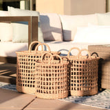 Open Weave Baskets with Handle, set of 3 - Storage Baskets - Sumiye Co