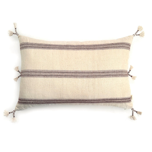 Nimmit Understreke Handwoven Throw Pillow Cover 16" x 24" | India - Sumiye Co