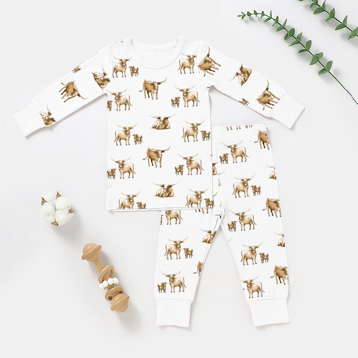 Long Sleeve 2 piece Bamboo Pajama Set-3