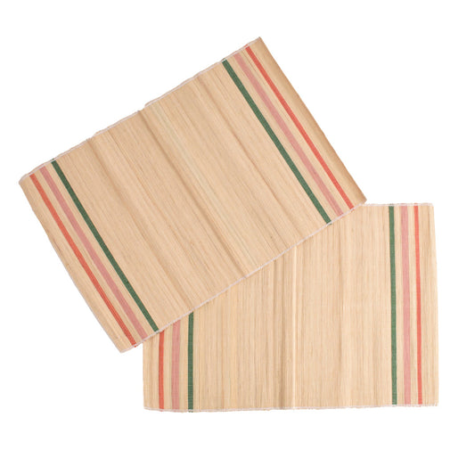 Seratonia Placemats - 18" Bright Stripes, Set of 2 | Home Decor