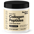 Jar of Perfect Keto Collagen Peptides with a black lid on a white background