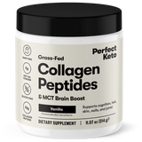 Jar of Perfect Keto Collagen Peptides & MCT Brain Boost on a white background