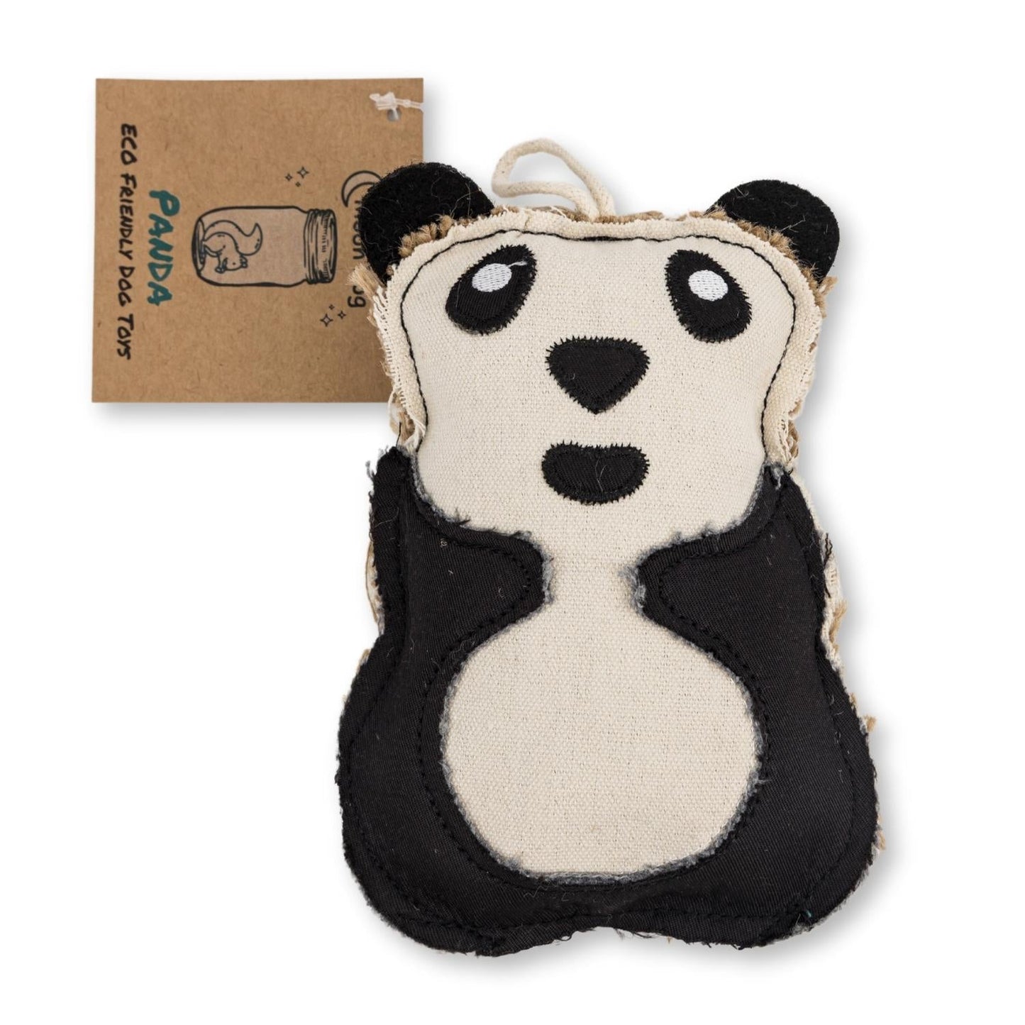 Sustainable Panda-Shaped Canvas & Jute Chew Toy for Dogs-1