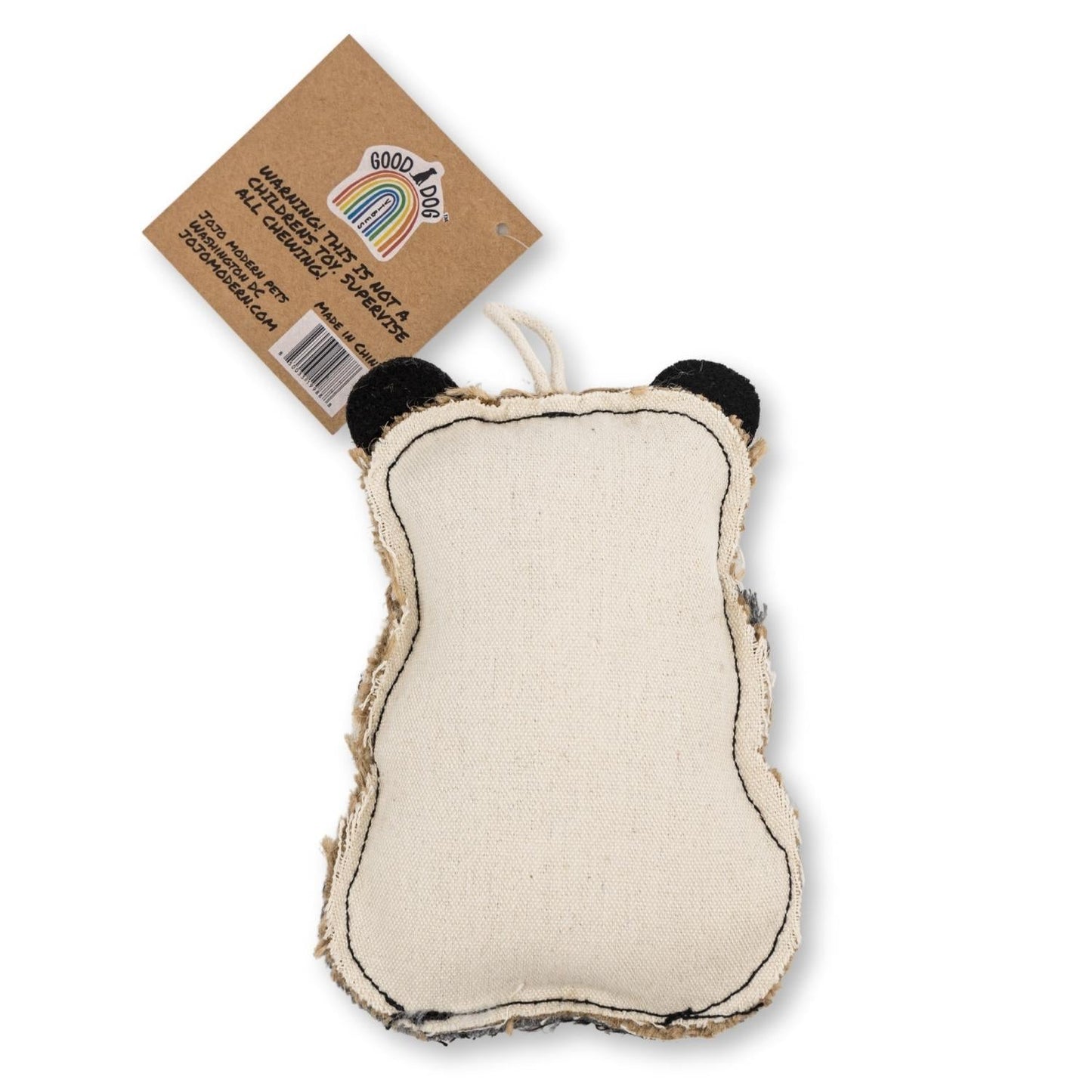 Sustainable Panda-Shaped Canvas & Jute Chew Toy for Dogs-2