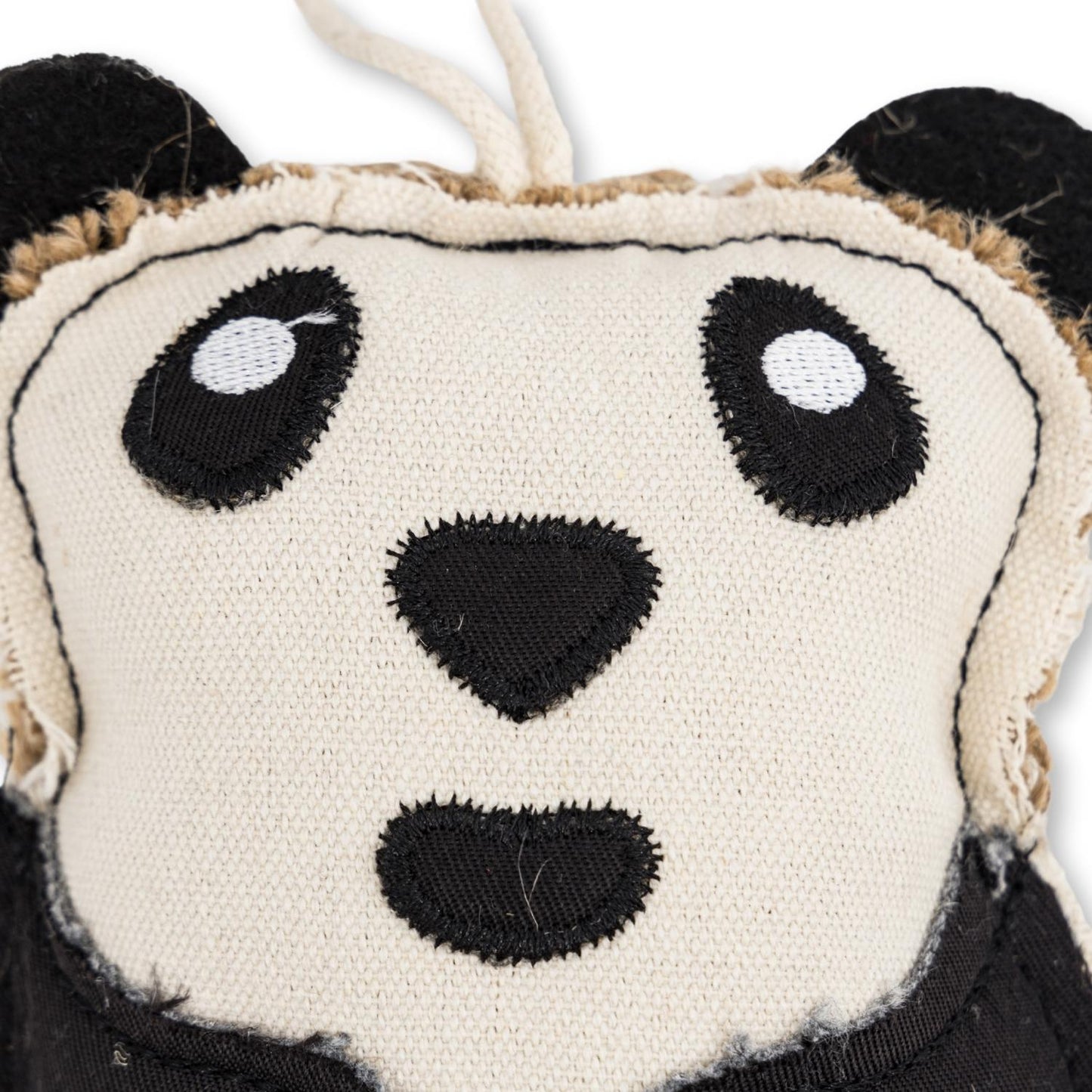 Sustainable Panda-Shaped Canvas & Jute Chew Toy for Dogs-3