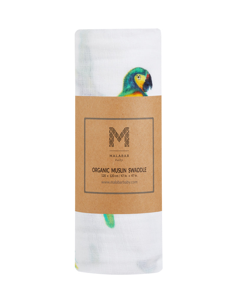 ORGANIC SWADDLE - PARROT-5
