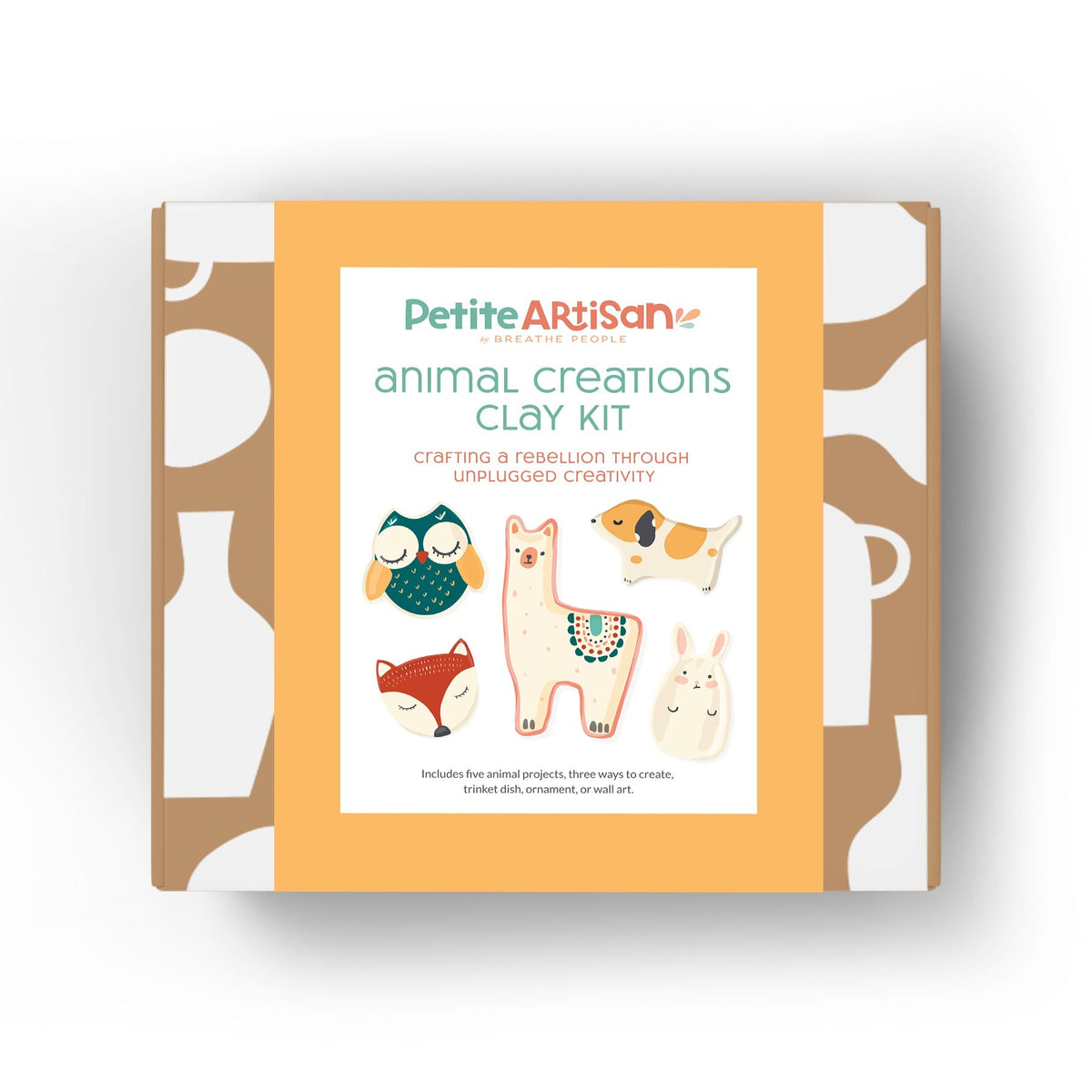 Petite Artisan animal creations clay kit packaging on a white background