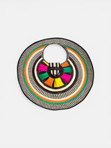 Round Tote Bag | Colorful Geometric Statement Handbag - Sumiye Co