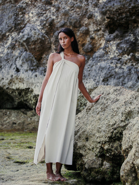 Pia Maxi Dress - Oatmeal - Sumiye Co