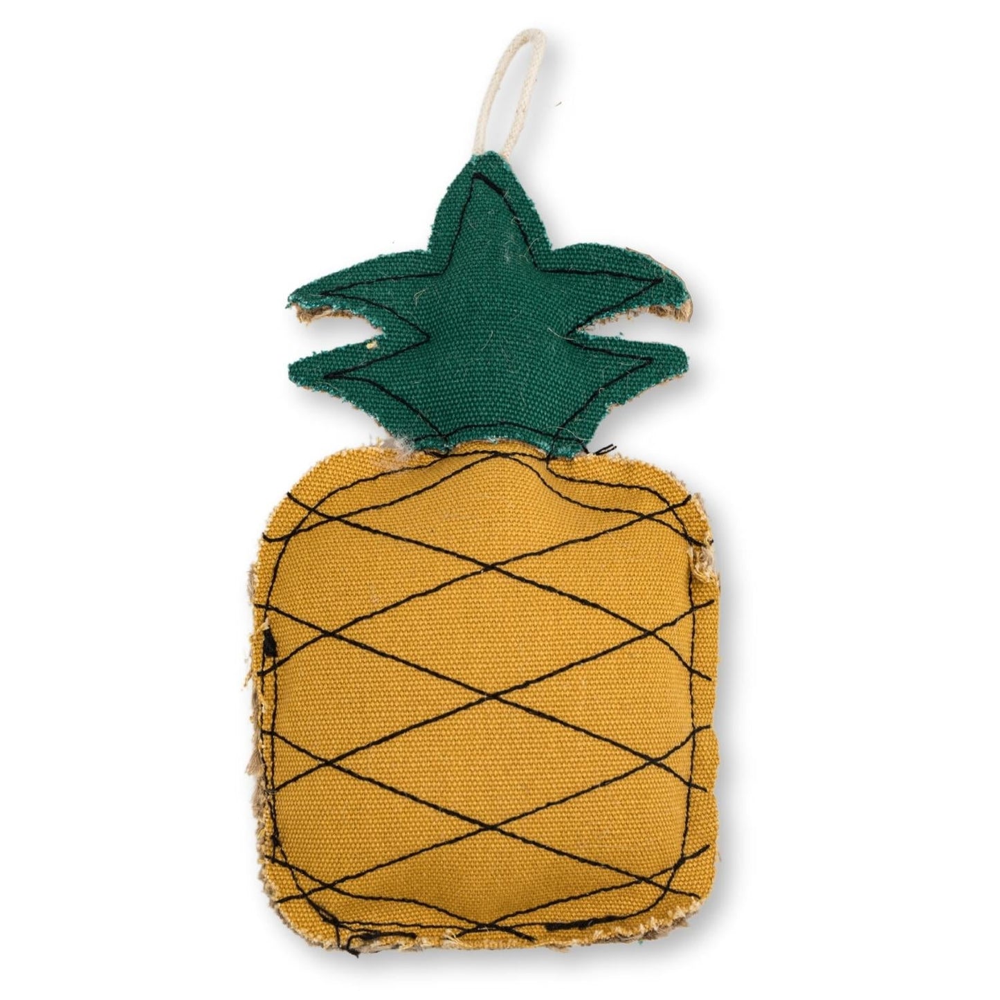 Sustainable Pineapple-Shaped Canvas & Jute Chew Toy for Dogs-0