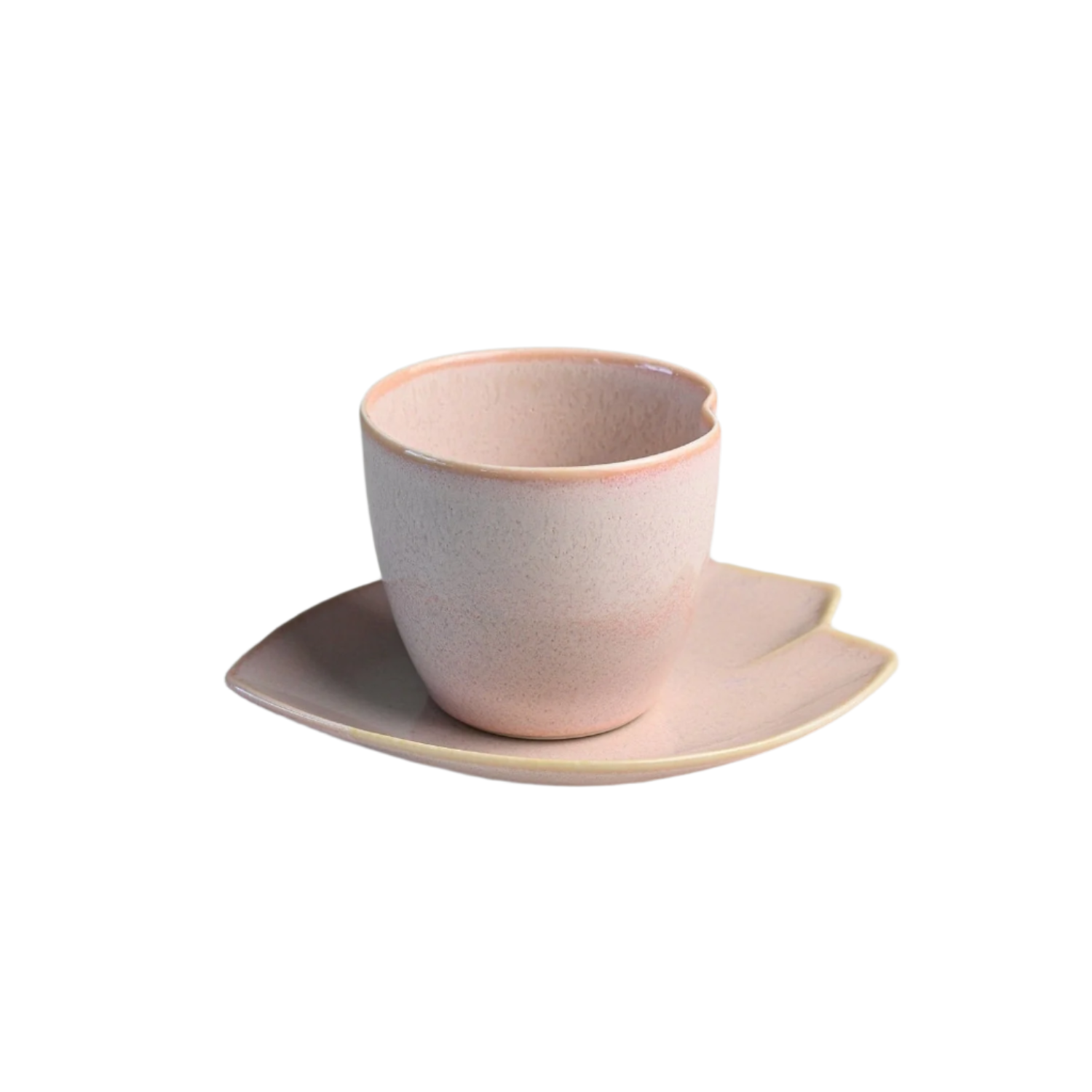 Pink LOVE Ceramic Tea Cup with Saucer - Sumiye Co