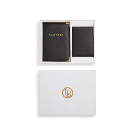 Nutcombe Black Passport Holder & Credit Card holder Gift Box-0