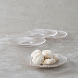 Ribbed Clear Glass Medium Plates - Set of 4