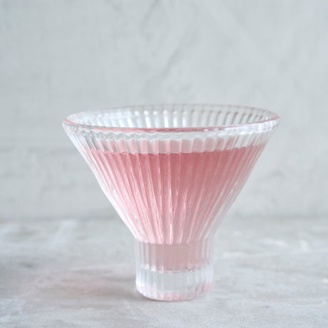 Ribbed Clear Martini Glasses - Set of 4 - Sumiye Co