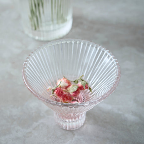 Ribbed Clear Martini Glasses - Set of 4 - Sumiye Co