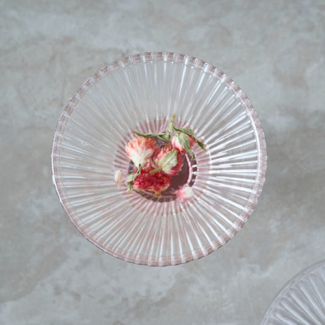 Ribbed Clear Martini Glasses - Set of 4 - Sumiye Co