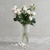 Ribbed Clear Glass Column Vase