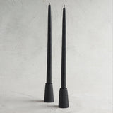 Black Pumice Taper Holders Set of 2