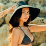 Jute Handwoven Straw Hat In Black - Sumiye Co