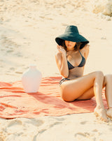 Jute Handwoven Straw Hat In Black - Sumiye Co