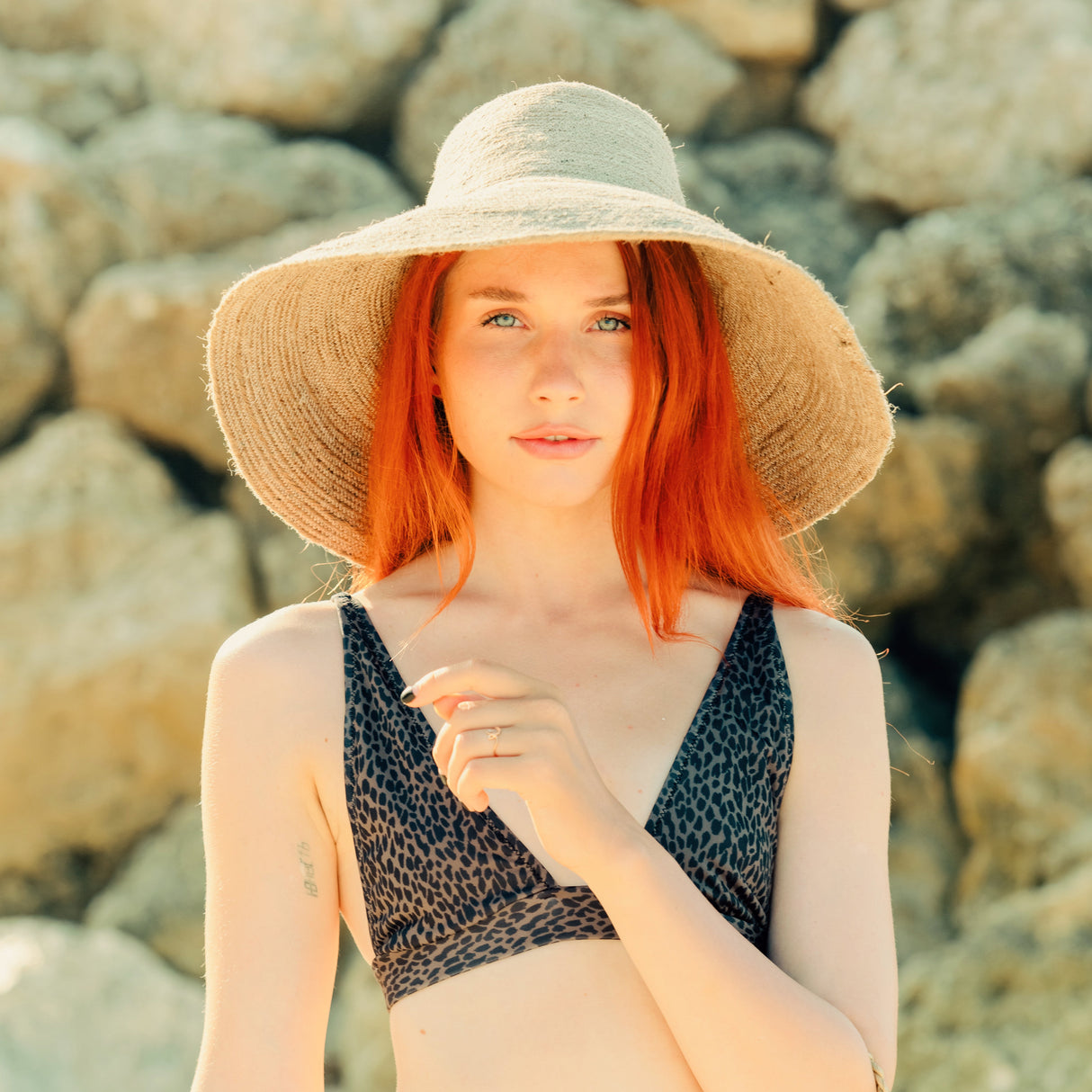 RIRI Jute Handwoven Straw Hat In Natural Beige - Sumiye Co