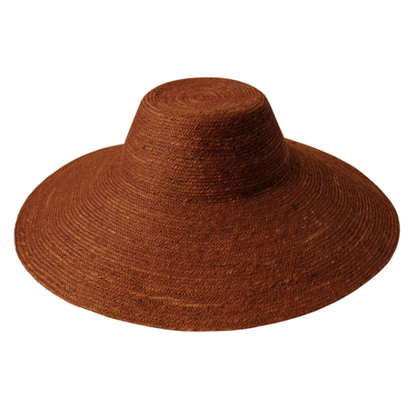 Jute Handwoven Straw Hat In Burnt Sienna - Sumiye Co