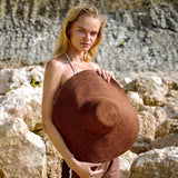 Jute Handwoven Straw Hat In Burnt Sienna - Sumiye Co
