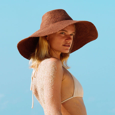 Jute Handwoven Straw Hat In Burnt Sienna - Sumiye Co