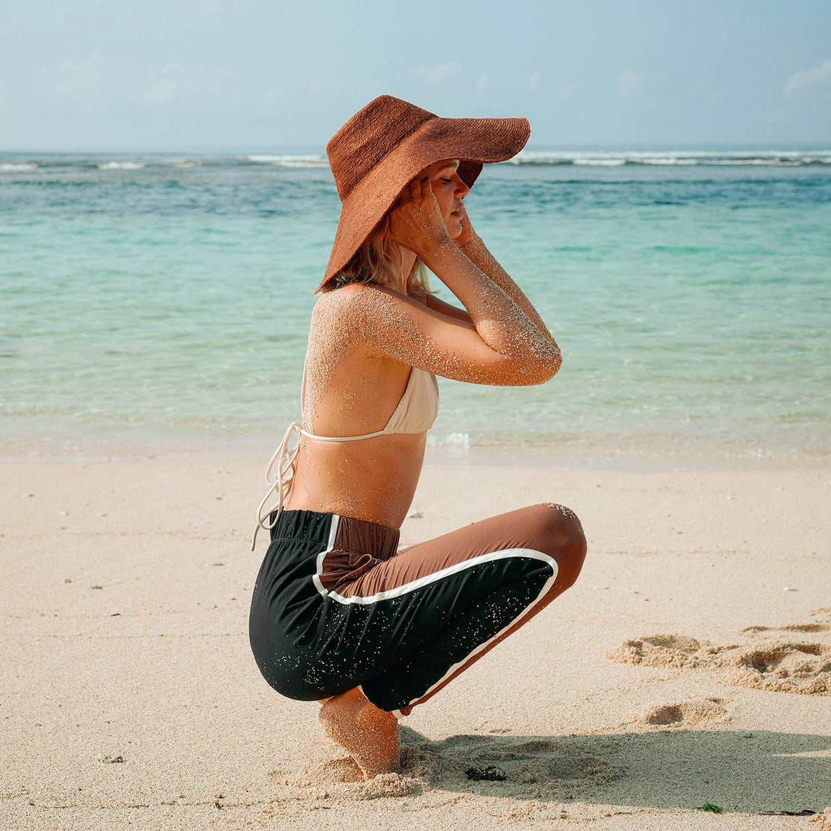 Jute Handwoven Straw Hat In Burnt Sienna - Sumiye Co