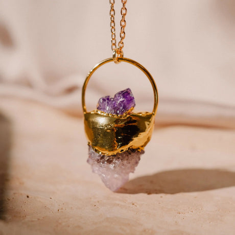 Raw Crystal Necklace, Crystal Necklace, Gifts for Her