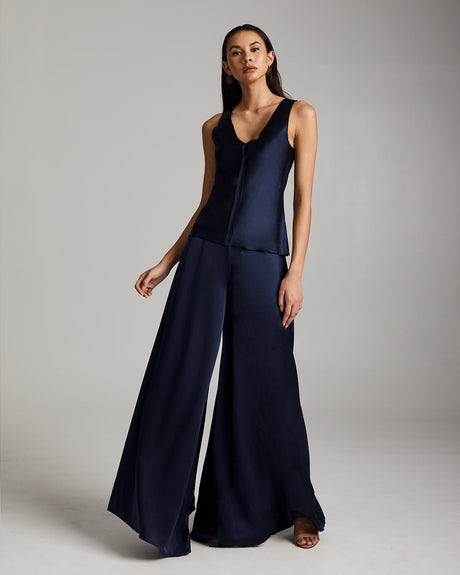 Silk Palazzo Pants - Sumiye Co