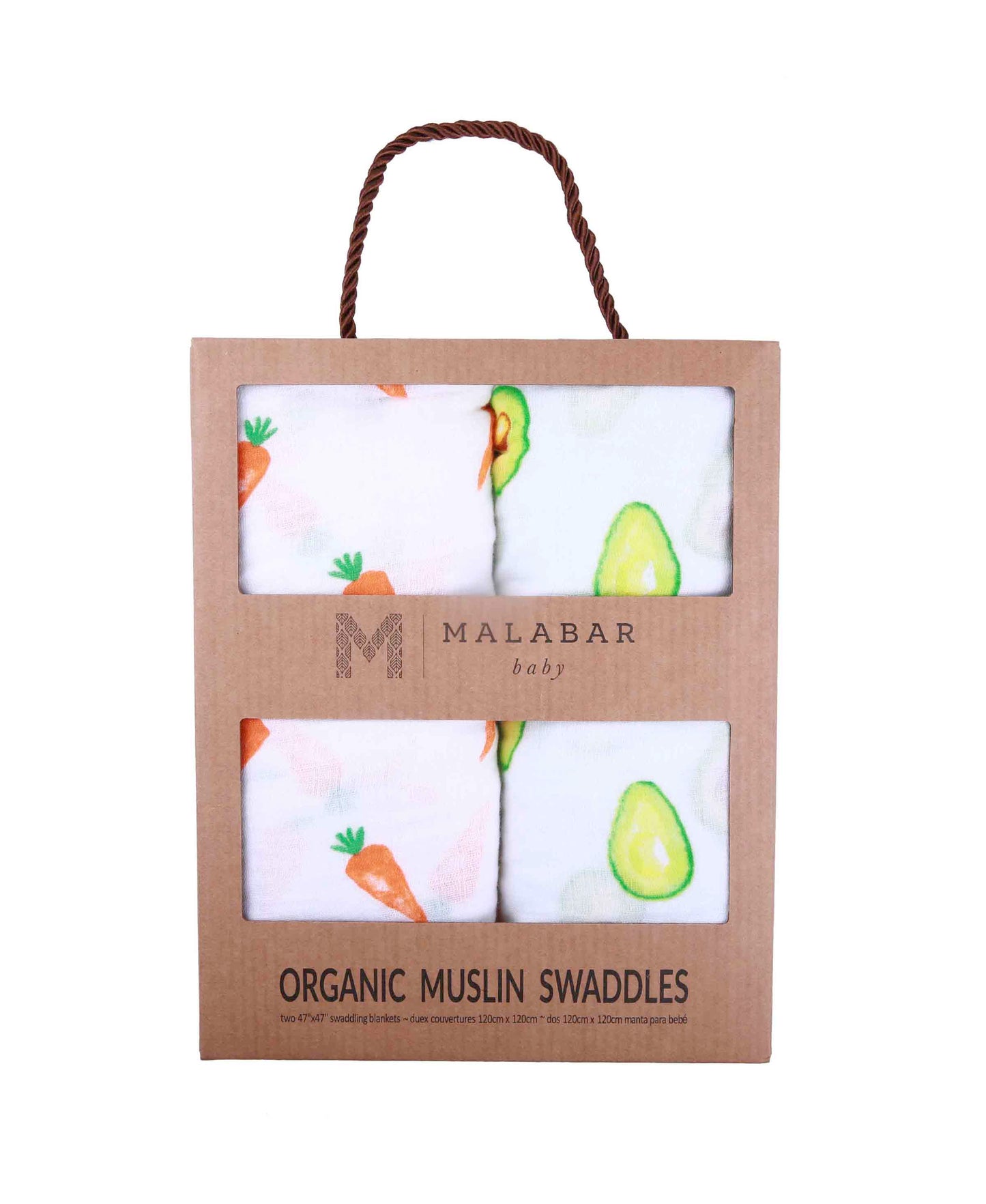ORGANIC SWADDLE SET - FIRST FOODS (Avocado + Carrot)-2
