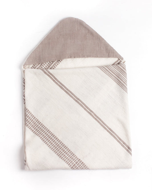 Baby Hooded Towel 31.5" x 31.5" |  Stone Hand-Spun Cotton