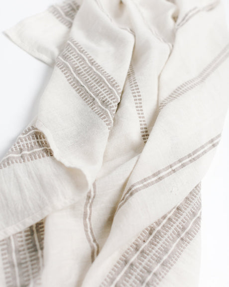 Baby Swaddle Blanket 37" x 37" | Stone Hand-Spun Organic Cotton - Sumiye Co