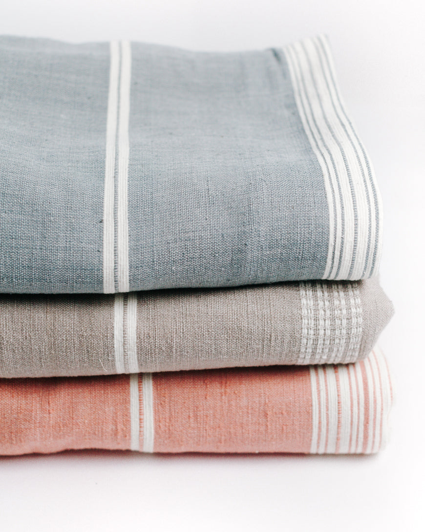 Double Sided Baby Blanket 51" x 39" | Light Blue Ultra-Soft Hand-Spun cotton - Sumiye Co