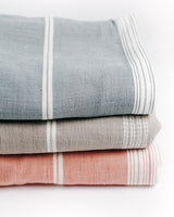 Double Sided Baby Blanket 51" x 39" | Light Blue Ultra-Soft Hand-Spun cotton - Sumiye Co