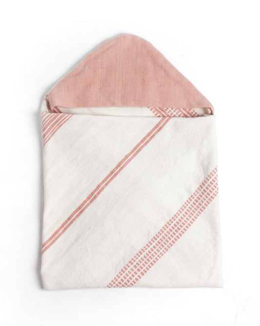 Baby Hooded Towel 31.5" x 31.5" | Blush Hand-Spun Cotton