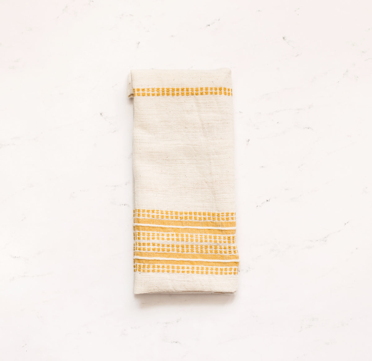 Aden Cloth Napkins - Natural / Gold  Hand-Spun Cotton- Set of 4