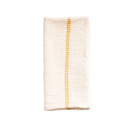 Aden Cloth Napkins - Natural / Gold  Hand-Spun Cotton- Set of 4 - Sumiye Co