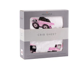 Pink Digger Bamboo Crib Sheet-3