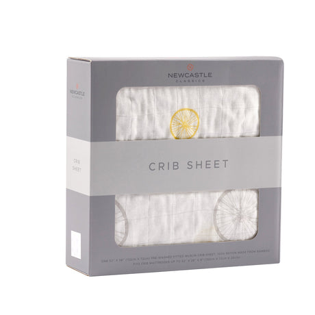 Vintage Wheel Bamboo Muslin Crib Sheet-2
