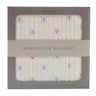 Lavender Flower and White Bamboo Muslin Newcastle Blanket-0