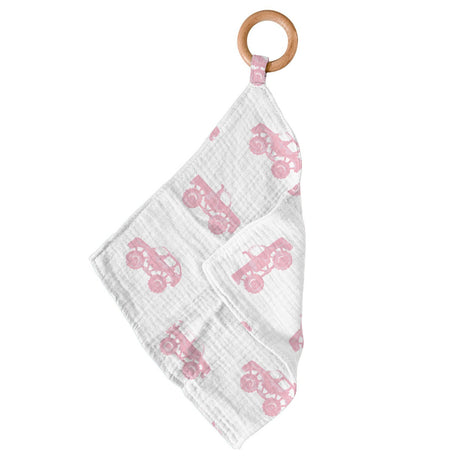 Pink Monster Trucks Bamboo Newcastle Teether-0