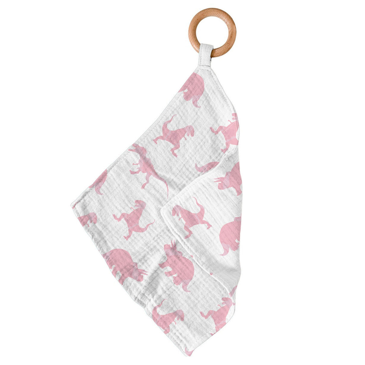 Pink Dinosaurs Bamboo Newcastle Teether-0