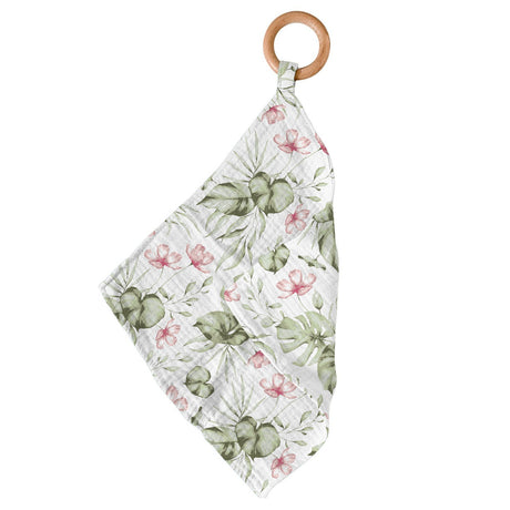 Silver Pink Orchid Bamboo Newcastle Teether-0