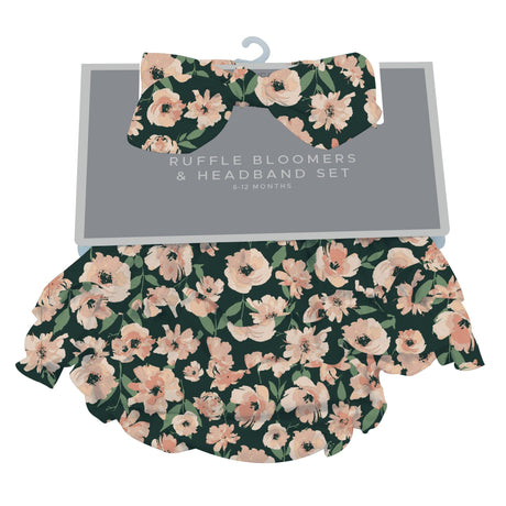 Canyon Sunset Flowers Ruffle Bloomers and Headband Set-1
